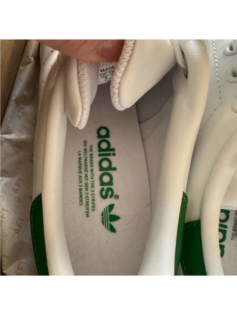 adidas White & Green Low-Top Sneakers Stan Smith - Picture 8 of 9